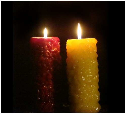 Rose Tree Pillar Candle